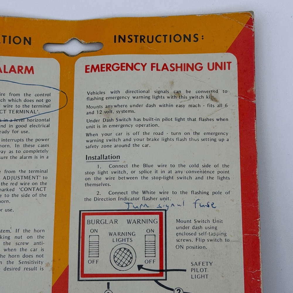 Safer-Emco Auto Burglar Alarm Vintage E3006 6V/12V Gold‎ Retro Car Security Kit - Picture 6 of 8
